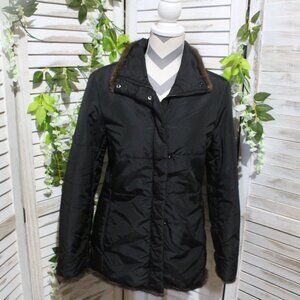 Andrew Marc black jacket with mink trimming